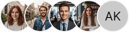 Multiple investor profile avatars on Keen Meritorine trading review block